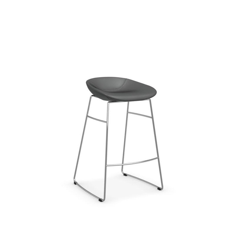 Palm Upholstered Backless Stool with Metal Frame, Counter Stool (26.5" Seat Height), Skuba Optic White