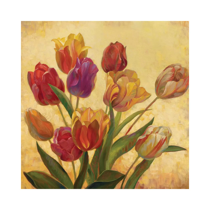 «Tulip Bouquet» par Emma Styles - impression d'art graphique, H 18 po x l 18 po x 1,5 po, Toile tendue