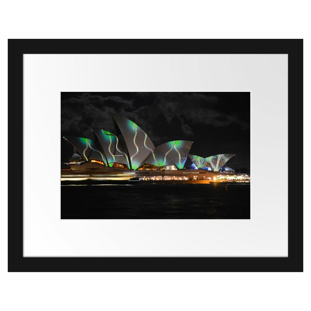 Gerahmtes Poster Sydney Opera House Beleuchtung