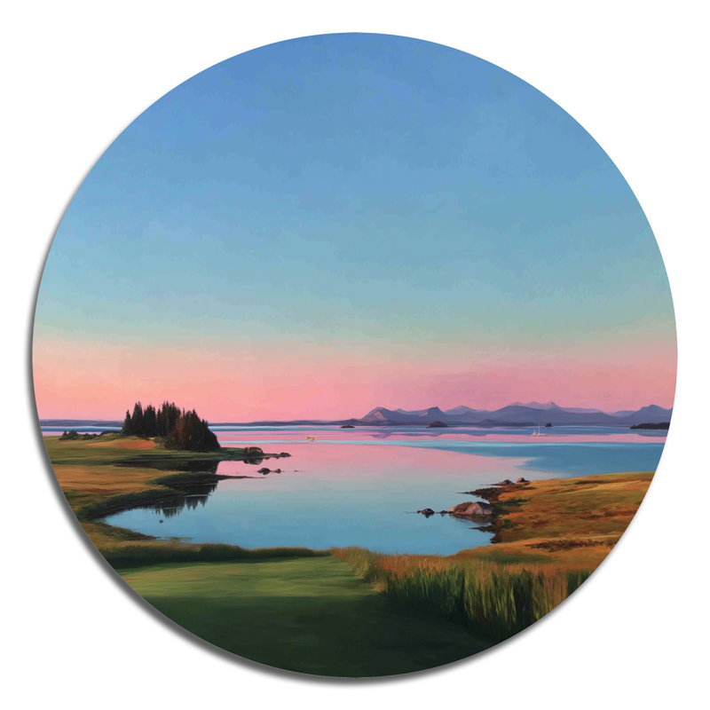 Décoration murale ronde en métal Summer Sunrise Meadows In Canada - Vancouver, L 36 po x H 36 po