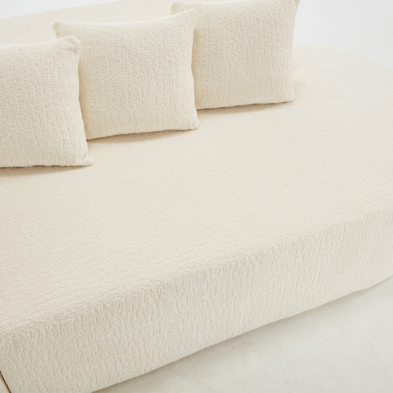 Couches désossées de 110,2 po x 62 po pour le salon, canapé modulaire incurvé avec 5 coussins, canapé en forme de L sans siège avec siège profond, mousse à mémoire de forme haute densité, aucun assemblage requis
