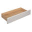 Grand lit plateforme tapissier avec lampes de lecture, tiroirs, gigogne et tablettes, beige-665787051