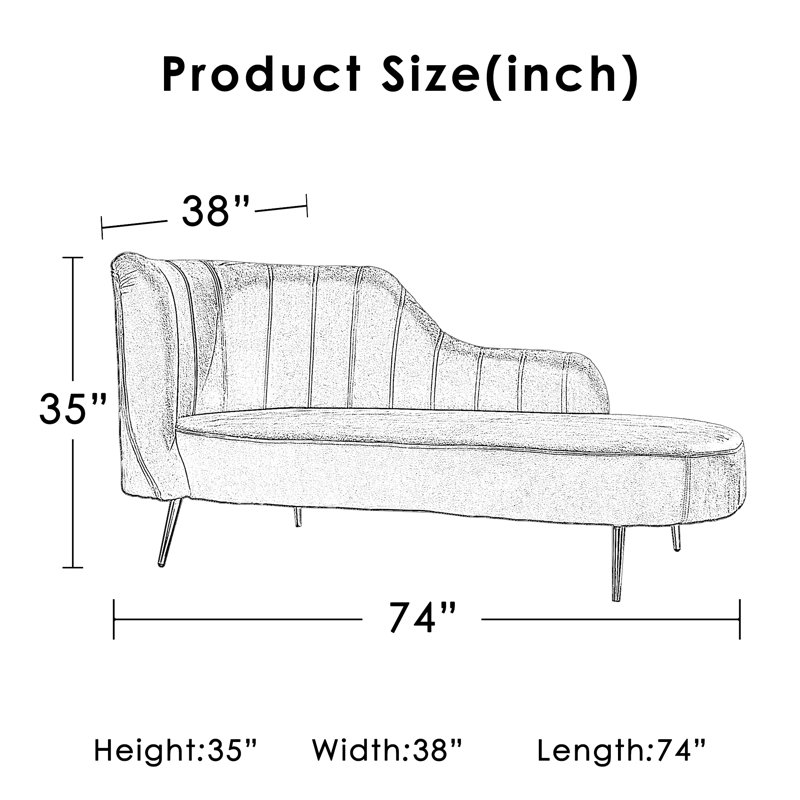 Chaise longue à accoudoirs roulés gauche Chiverton, Gris