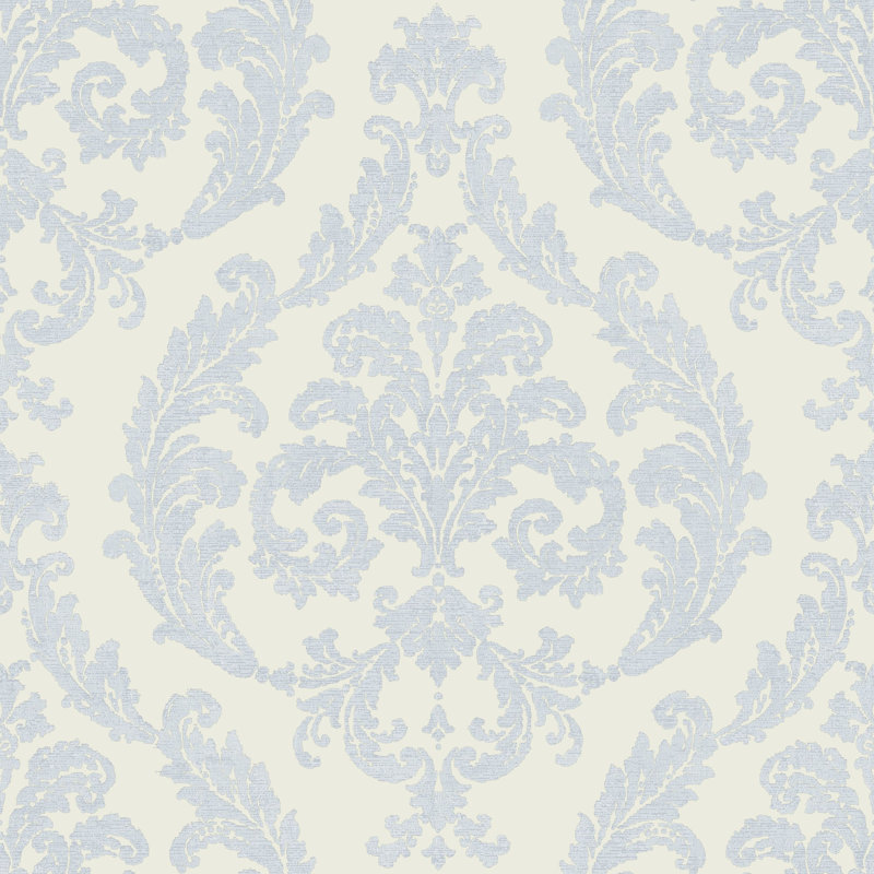 Palazzo 2 Silk Damask Wallpaper Roll, Blue