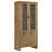 Distressed Light Brown 4-door Display Cabinet