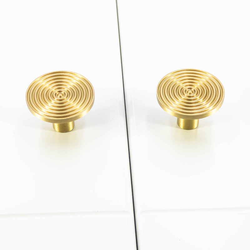 Swirl Design Solid Brass Cabinet Knob, Gold