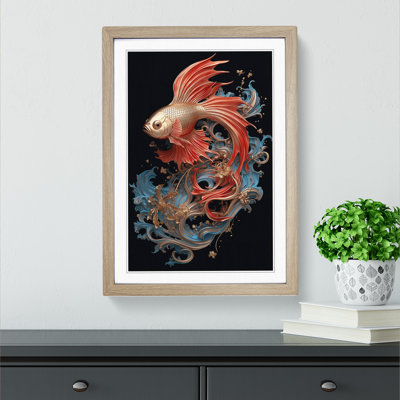 Siamese Fighting Fish Nouveau No.2 - Framed Print