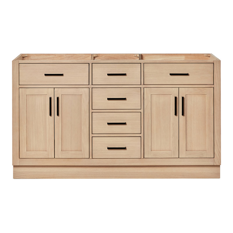 Base de meuble-lavabo double 60 po Osoria, Chêne naturel