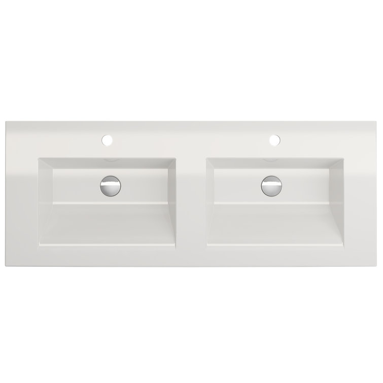 BOCCHI Ravenna 18.75'' Fireclay Rectangular Bathroom Sink with Overflow