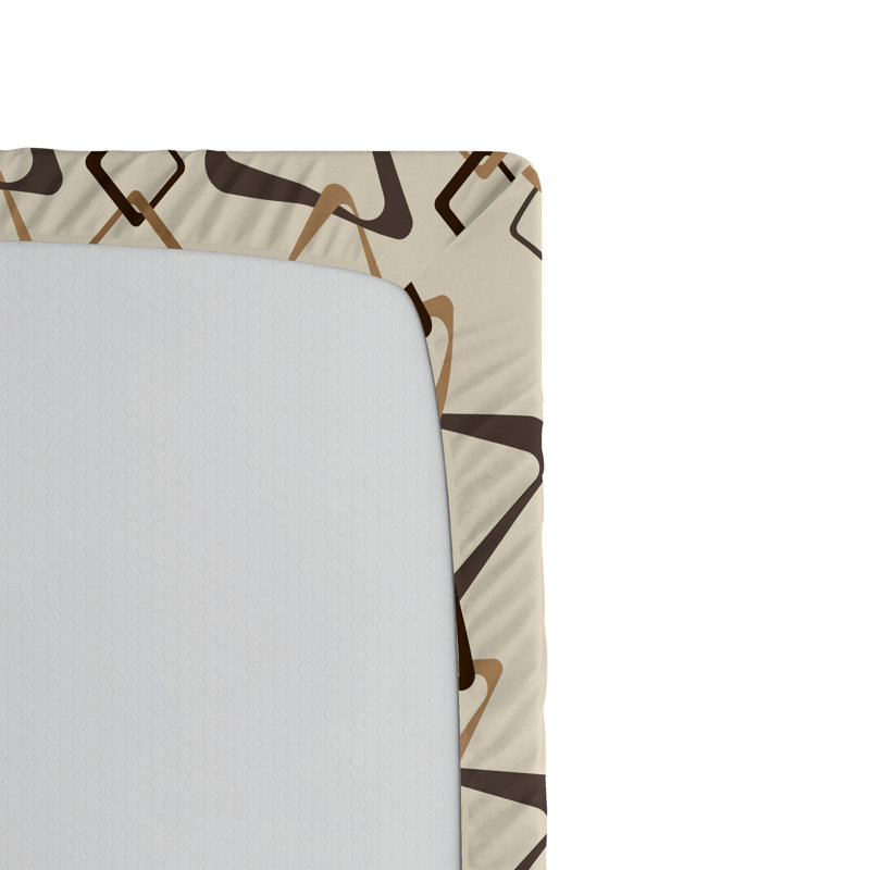 Ambesonne Abstract Fitted Sheet Rhombus Forms Pattern Art Taupe Caramel and Champagne, California King Fitted Sheet