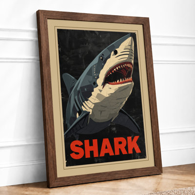Shark Graphic Art - Framed Print