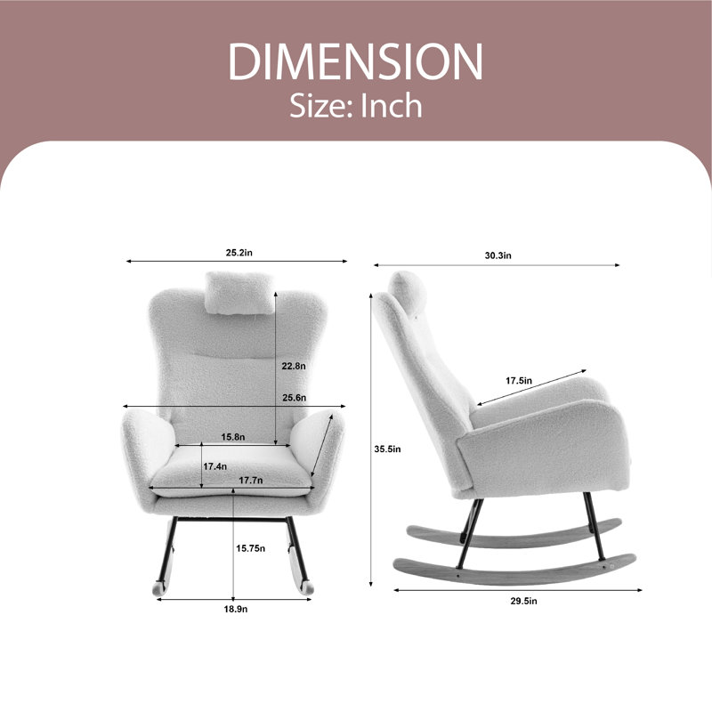 Chaise berçante Liano, Rose
