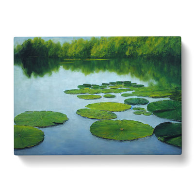 Lush Water Lily Pond - Wrapped Canvas