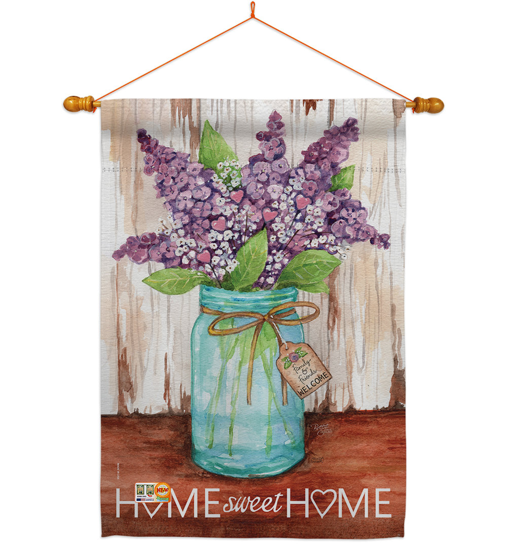 Double Sided 40'' H x 28'' W Polyester Flag Set Breeze Decor