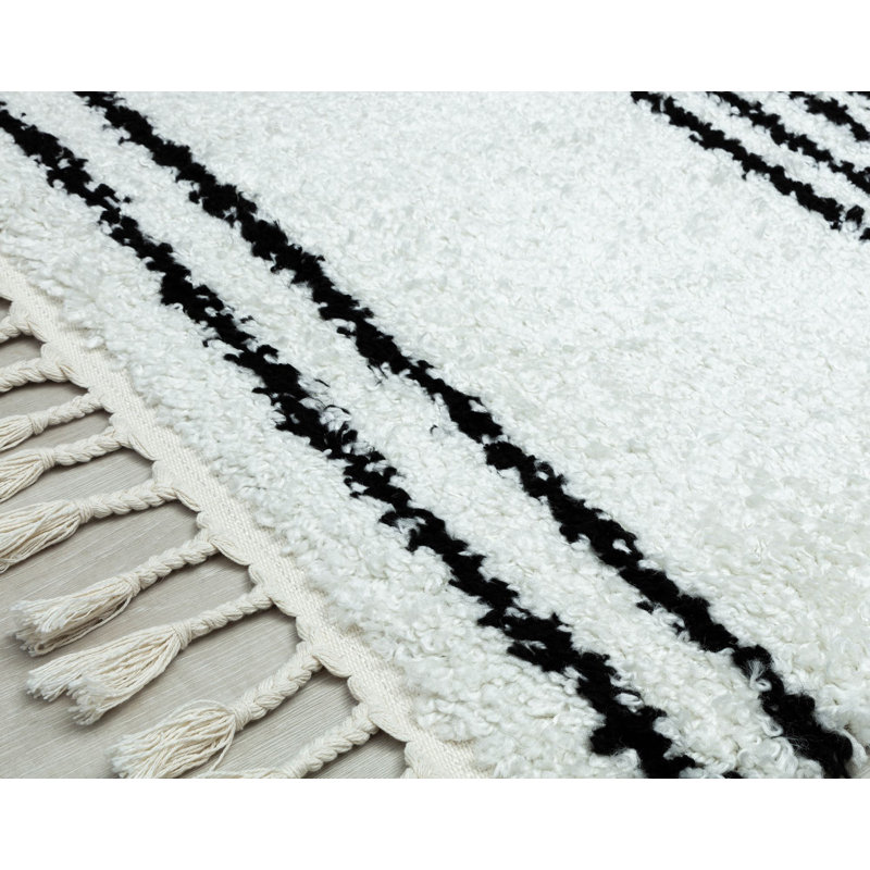 Colletti Bennett Modern Snow Veil Area Rug, Rectangle 2'6" x 4'