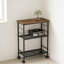 Chariot de cuisine à 3 niveaux avec roulettes verrouillables, chariot de rangement multifonctionnel pour l'organisation de micro-ondes, de bureau, de salon et de salle de bain