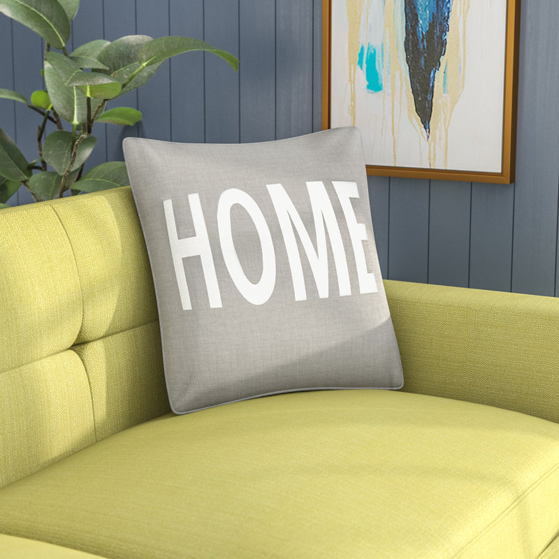 Manylath Cotton Reversible Throw Pillow, Gray/White, Polyester/Polyfill