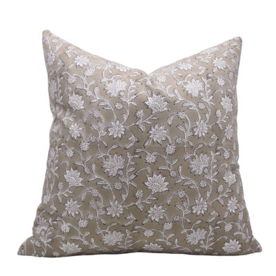 Fabdivine Handcrafted Block Print Cotton Cushion Cover – Elegant Aradhna Design