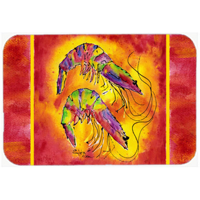 Caroline's Treasures Bright Shrimp Glass Cutting Board