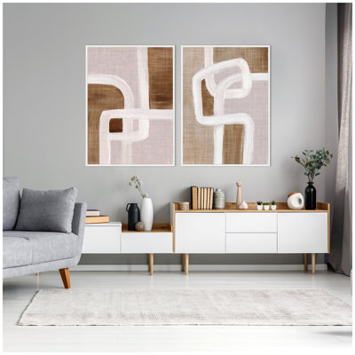 «Rhythmic Lines I and II», ensemble d'art mural sur toile encadrée par Nikita Jariwala