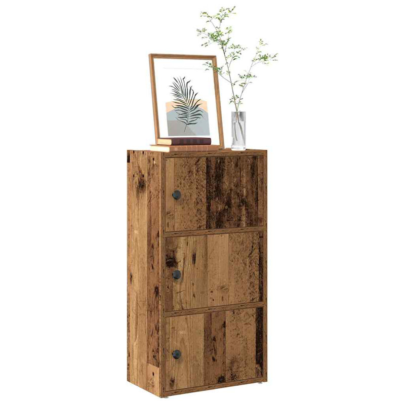 Bibliothèque compacte vidaXL, Chêne brun, (3 tablettes) H 30,3 po x l 15,7 po x P 9,4 po