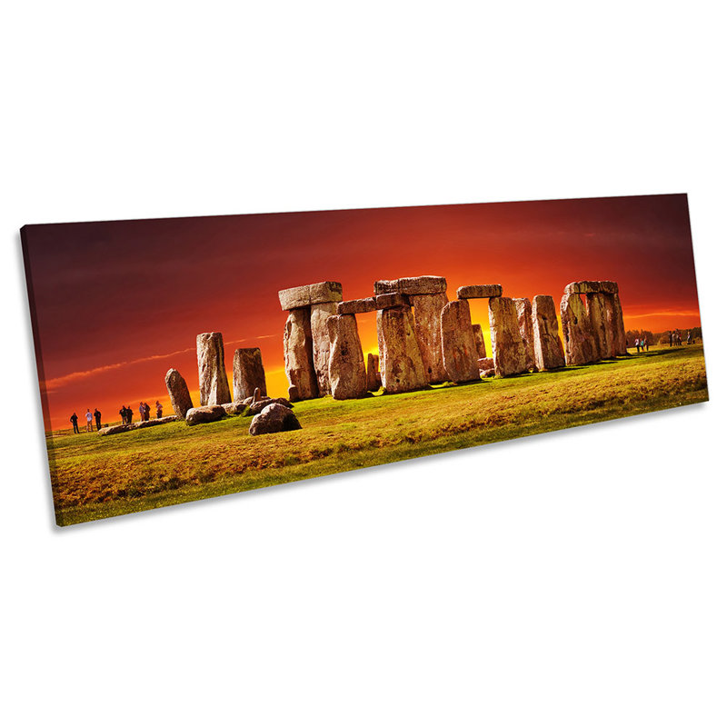 Stonehenge Landmark Sunset - Wrapped Canvas Panoramic Art Prints, 30.48cm H x 91.44cm W