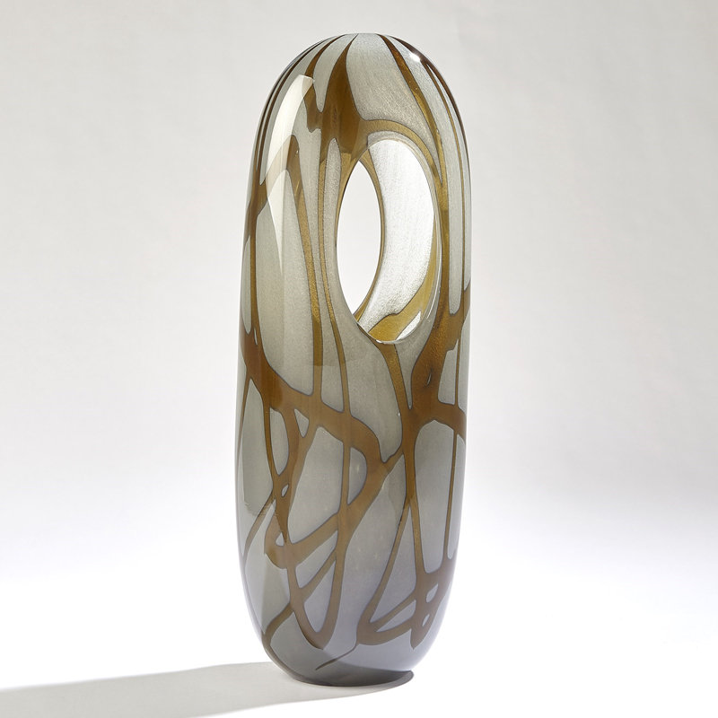 Handmade Glass Table Vase, 17.5" H x 6.5" W x 4.75" D
