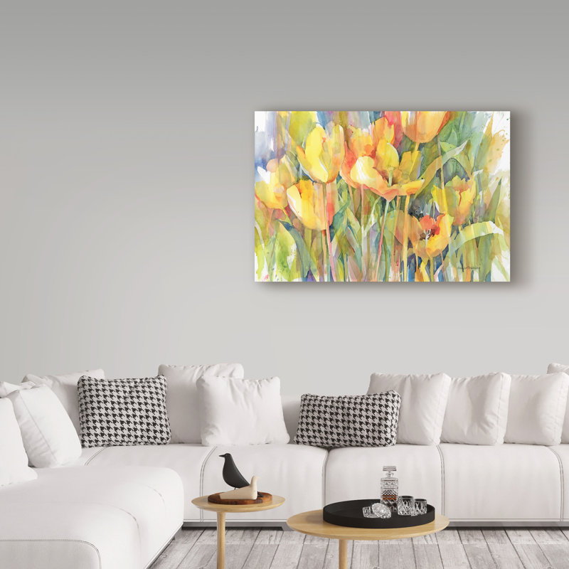 «Golden Group» par Mattox, reproduction d'aquarelle sur toile tendue, H 22 po x l 32 po x P 2 po