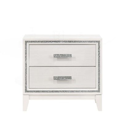Weathered 2-Drawer Nightstand - Modern Bedroom Nightstand With Storage Drawers | Stylish Furniture Organizer