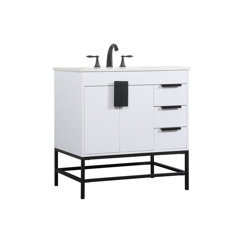 Ensemble de meuble-lavabo simple 32 po Eugene, Blanc