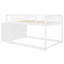 Lit superposé double blanc avec structure en pin massif et nombreuses options de rangement 4 3 tablettes en bois blanc pour rehausser la chambre à coucher-204906279-204906278