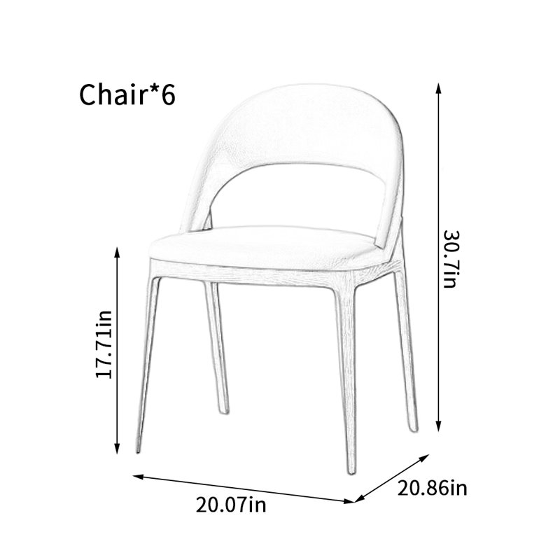 Chaise de salle à manger moderne en similicuir éponge