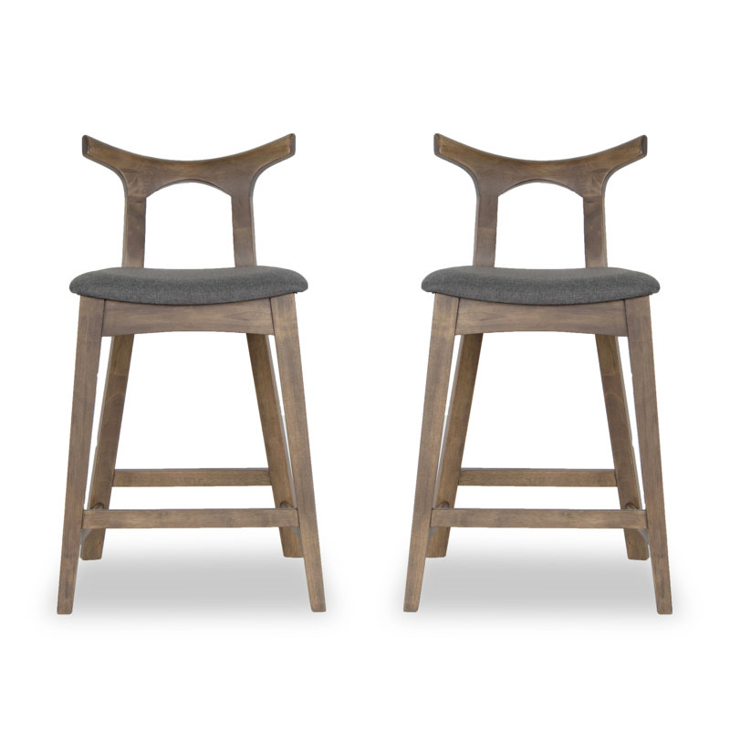 Fulda Upholstered Counter Stool with Solid Wood Frame, Bar Stool (28.5" Seat Height)