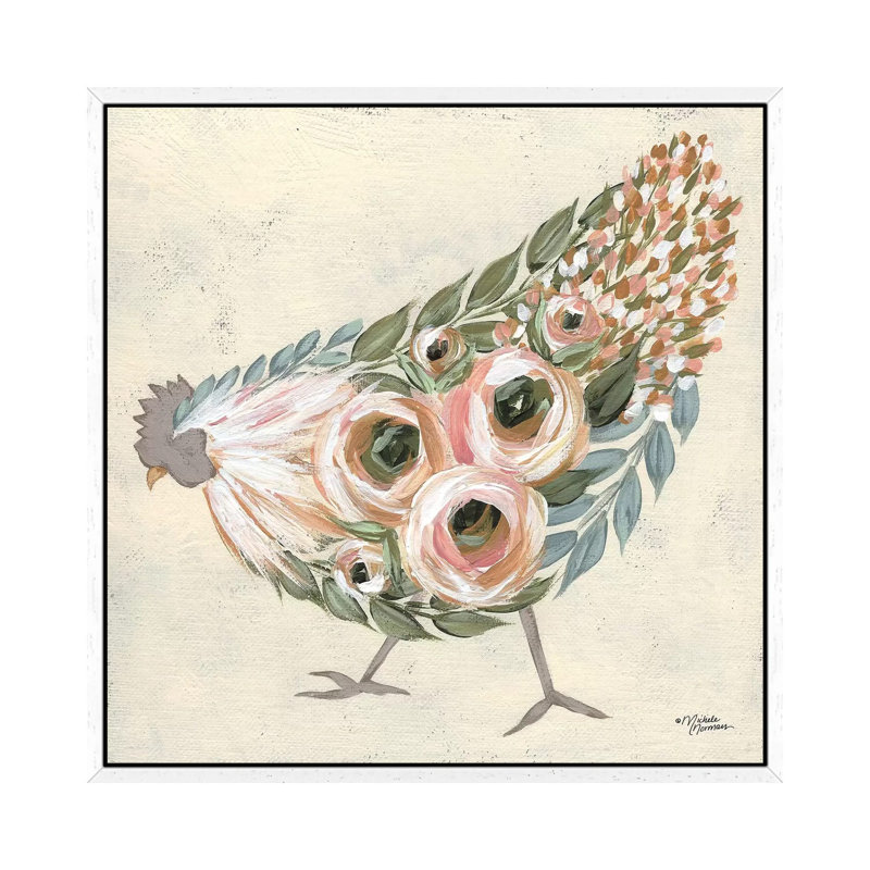 Astrid The Hen by Michele Norman - Print on Canvas, White Framed, 66.04 cm H x 66.04 cm W