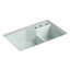 Indio® 33" L x 21.125" W Double Basin Undermount Kitchen Sink with Accessories-1855539257-1862850630
