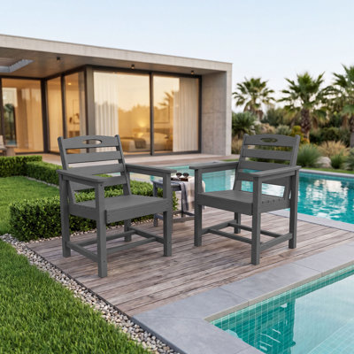 Ensemble de 2 chaises de patio en PEHD avec accoudoirs