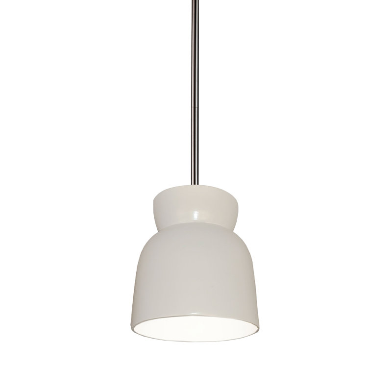 (6) Luminaire suspendu en forme de sablier, Nickel brossé, Blanc brillant