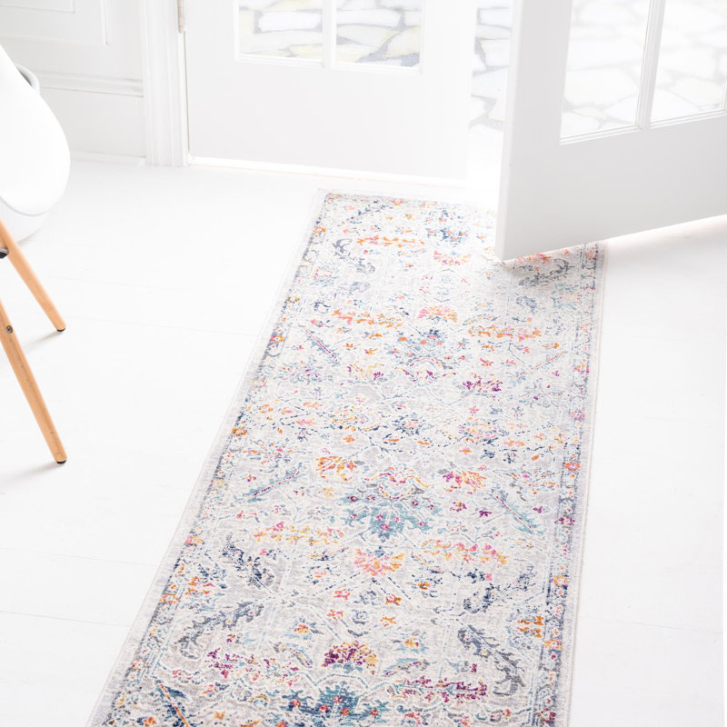 Tapis oriental ivoire, Tapis de couloir 2 pi 7 po x 9 pi 10 po