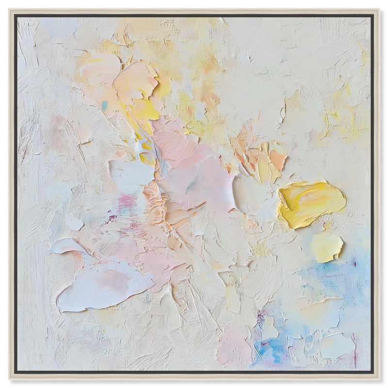 "Sunshine Ruins II" par Minimal Abstracts par Art Remedy, Encadrement argenté, H 21 po x l 21 po x P 2 po
