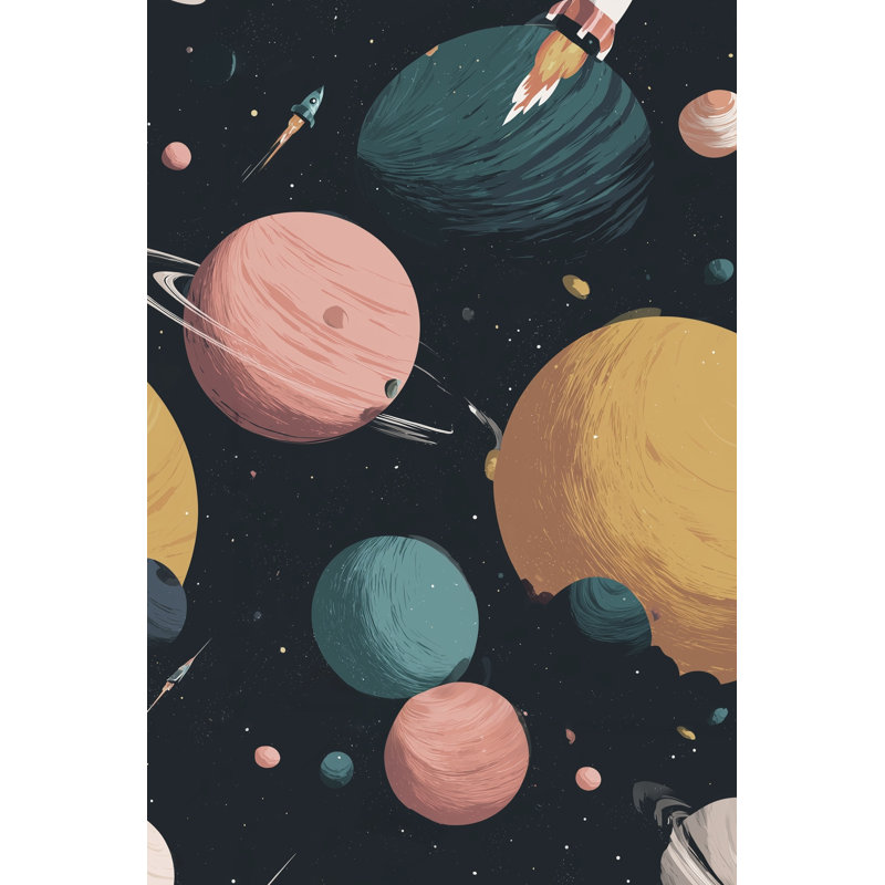 Papier peint mural fusées spatiales Space, Peler et coller