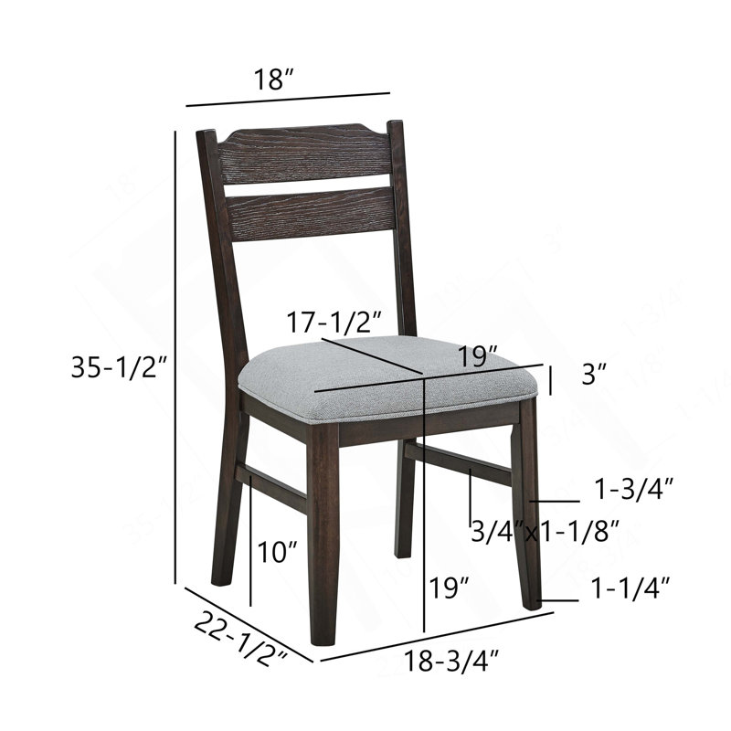 6Pc Beautiful Rectangular Dining Table Dark Oak Finish Upholstered Chair Bench Wooden Furniture Dining Room Furniture