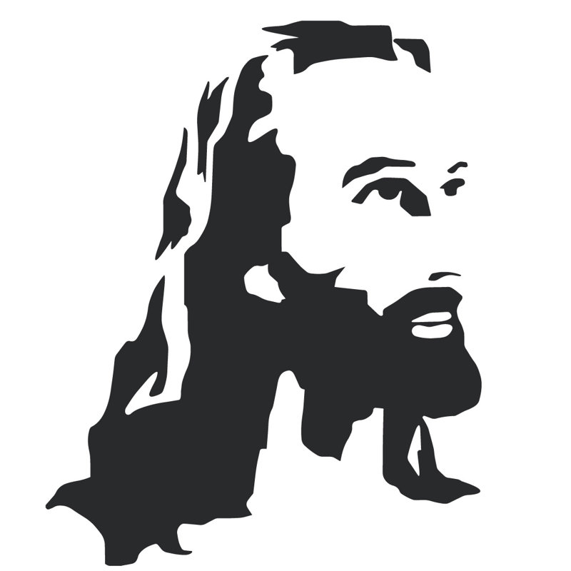 Décalcomanie murale christ jesus, H 24 po x l 19 po x P 0,01 po, Noir