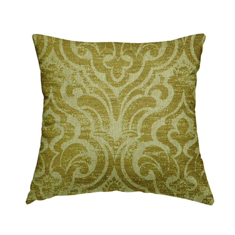 Lamson Damask Square Cushion, 55cm H x 55cm W x 5cm D, Green