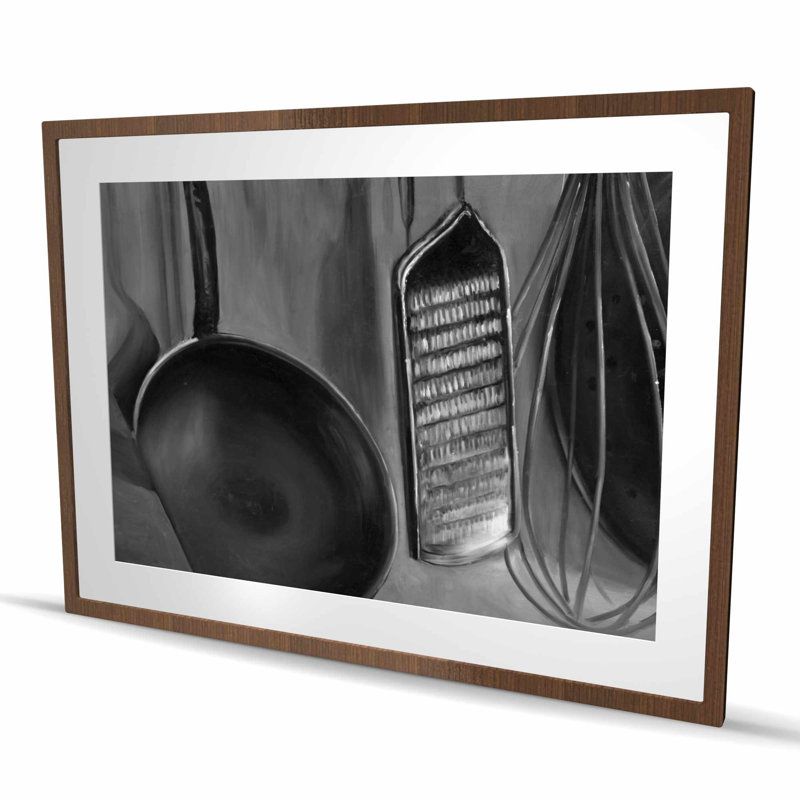 Black Kitchen Framed Matted Print | Chef Kitchen Tools Decor