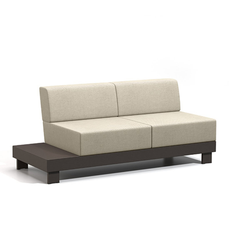 Urban Right Table Loveseat With Cushion, Umber, Sailcloth Salt