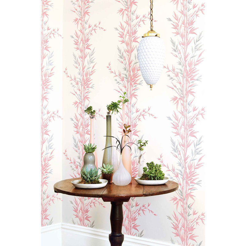 Anthology Bamboo Floral Wallpaper Roll, Blue/Khaki
