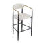 Ensemble de 2 tabourets de bar, tabourets de bar rembourrés à hauteur de comptoir avec dossier pour îlot de cuisine, pieds en fer