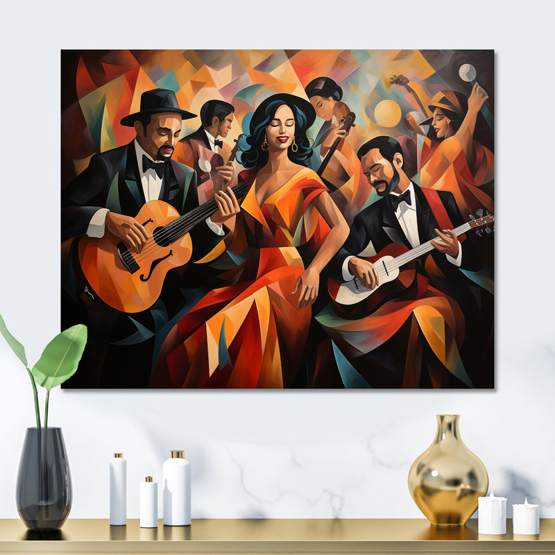 Salsa Fiesta Music, célébration latine - musique, art mural en métal MT135454, H 16 po x l 32 po x P 1 po