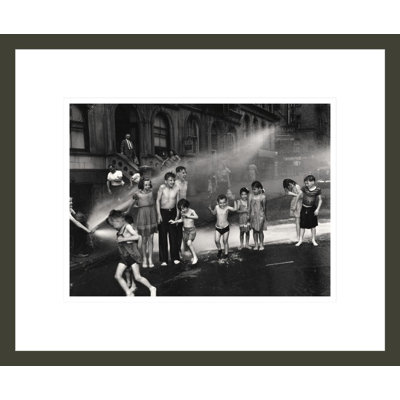 [Children playing in water sprayed from open fire hydrant Upper West Side New York] by Weegee -Framed Giclee Print