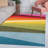 Maudrey Geometric Striped Orange/Green/Blue Rug-884742642
